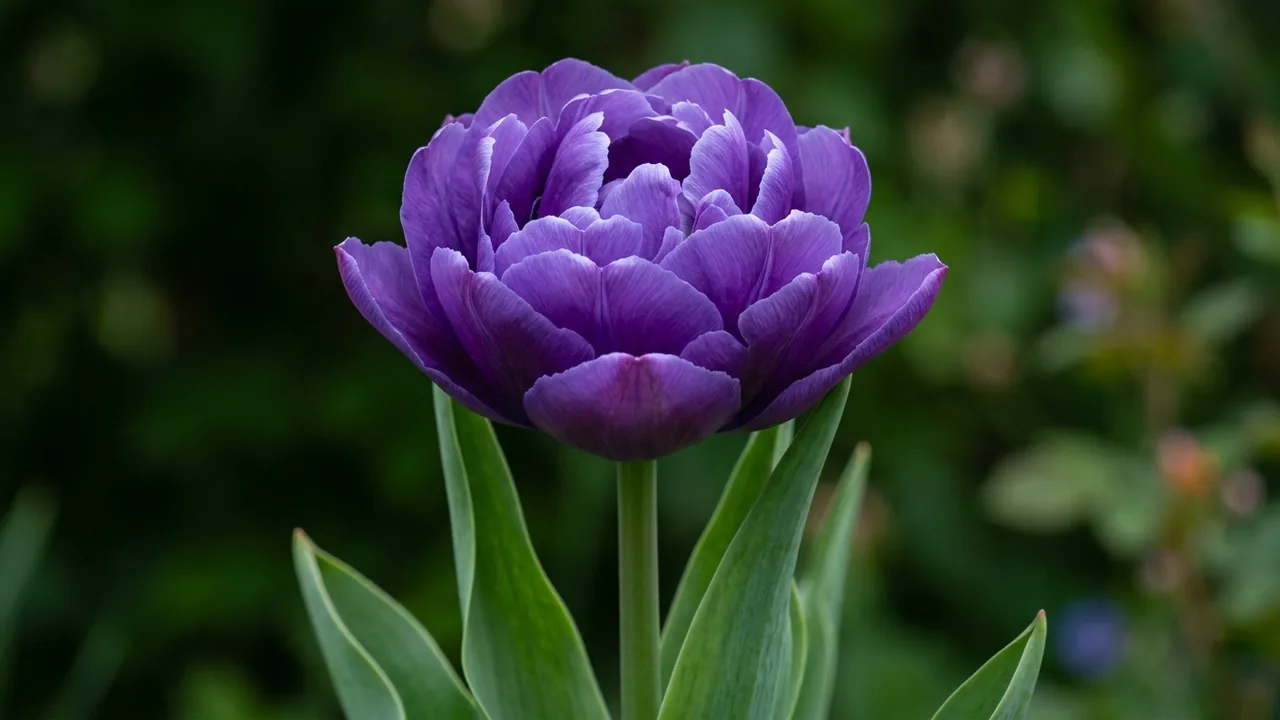 Blue Spectacle (Tulipa 'Blue Spectacle') - purple flowers, illustrated plant card