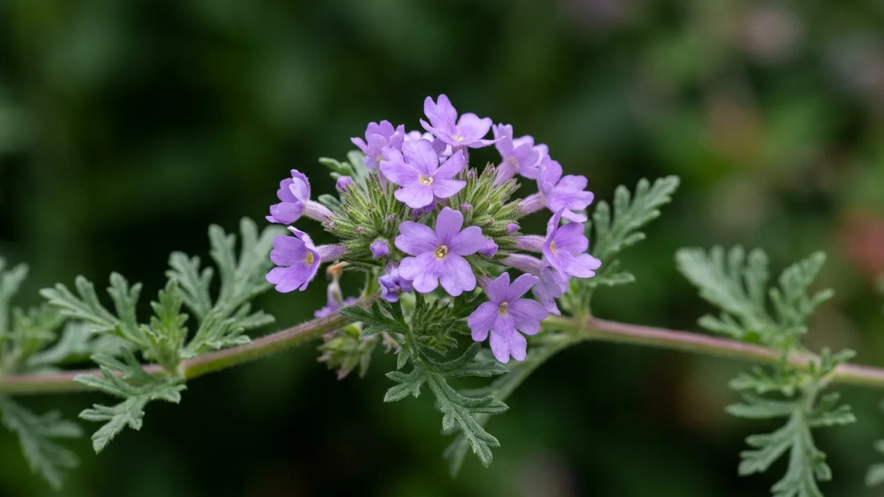 Goodding's Verbena (Glandularia gooddingii) - purple flowers, illustrated plant card