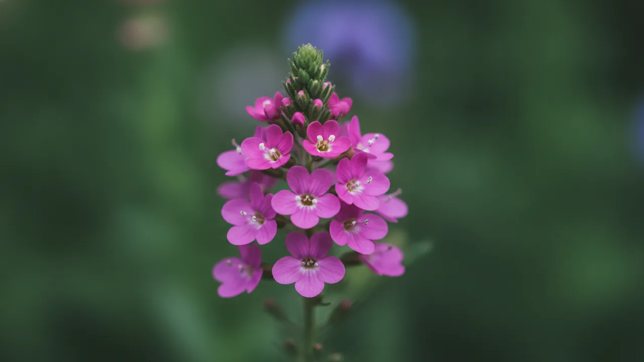 First Love (Veronica spicata 'First Love') - pink flowers, illustrated plant card