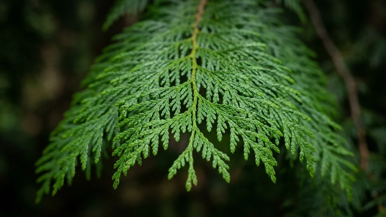 Western Red Cedar (Thuja plicata) - foliage plant, illustrated plant card