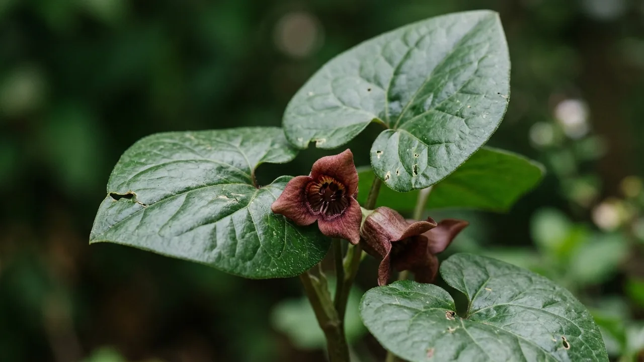 Western Wild Ginger (Asarum caudatum) - foliage plant, illustrated plant card