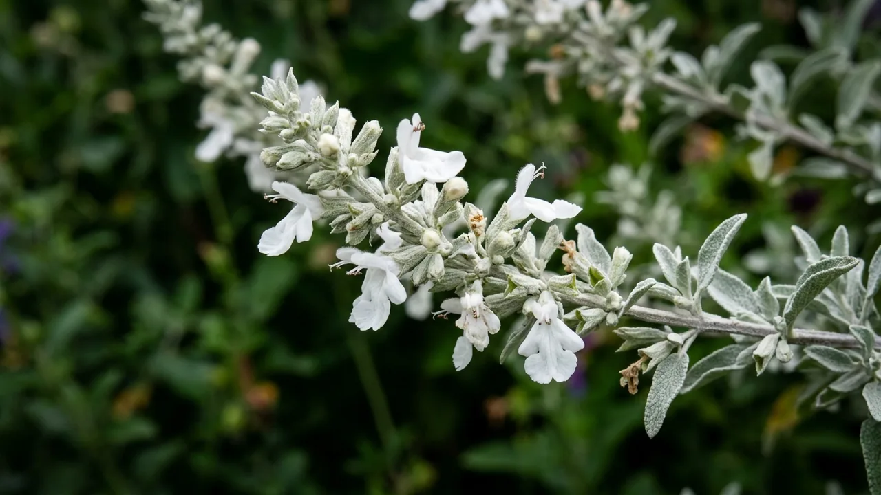 White Sage (Salvia apiana) - foliage plant, illustrated plant card