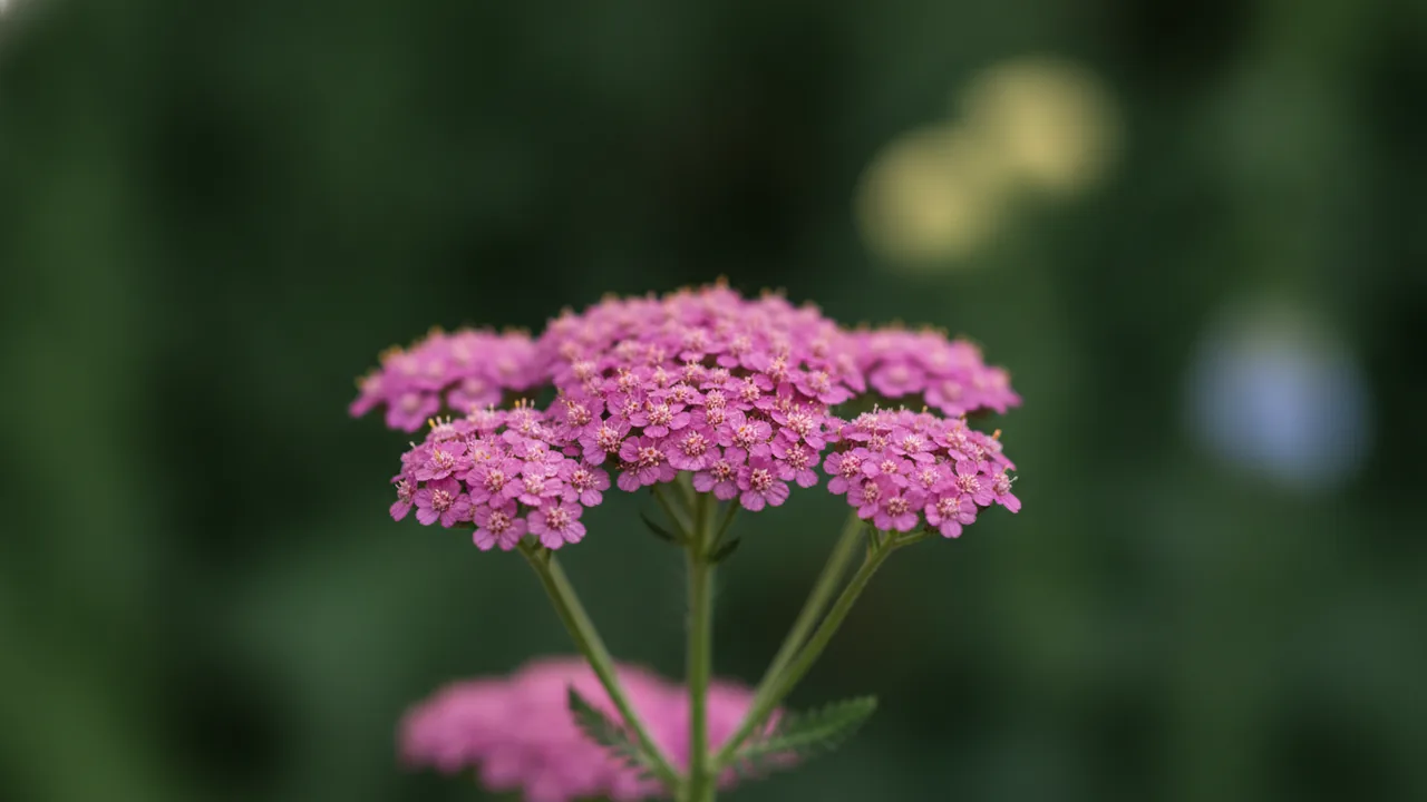 Saucy Seduction (Achillea millefolium 'Saucy Seduction') - pink flowers, illustrated plant card