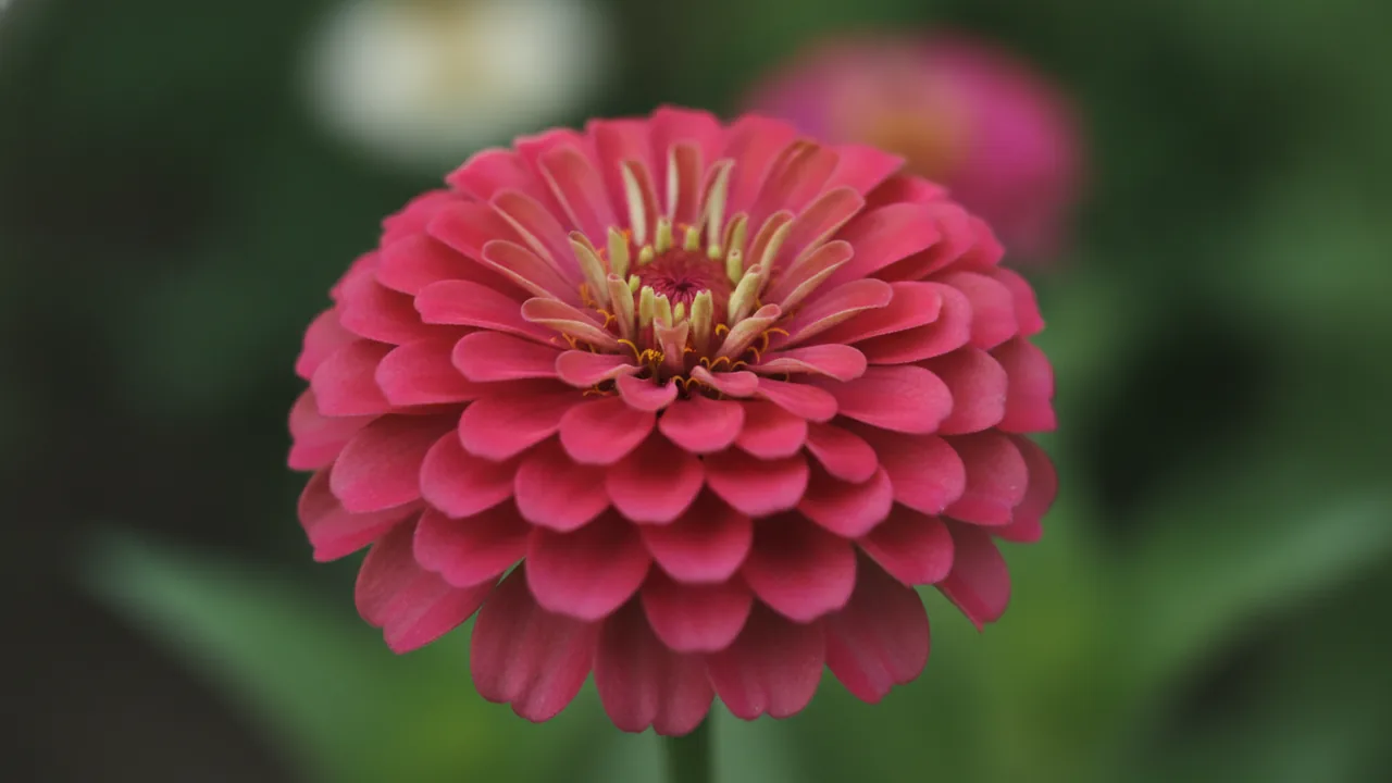 Magenta Zinnia (Zinnia elegans 'Magenta') - pink flowers, illustrated plant card