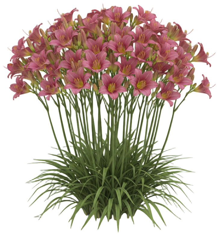 Pink Damask Daylily cut-out illustration