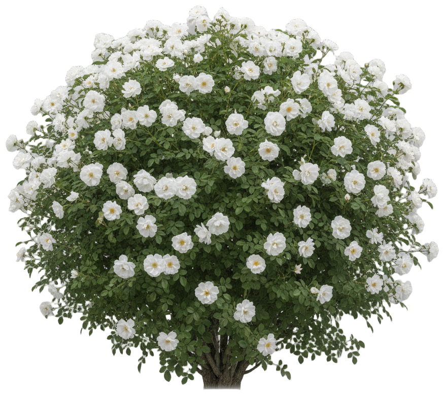 Rosa 'Madame Hardy' cut-out illustration