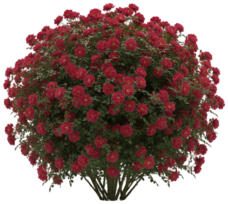 Rosa 'Trigintipetala' cut-out illustration